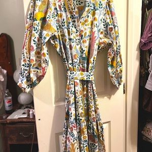 Boden  long belted l/s printed dress